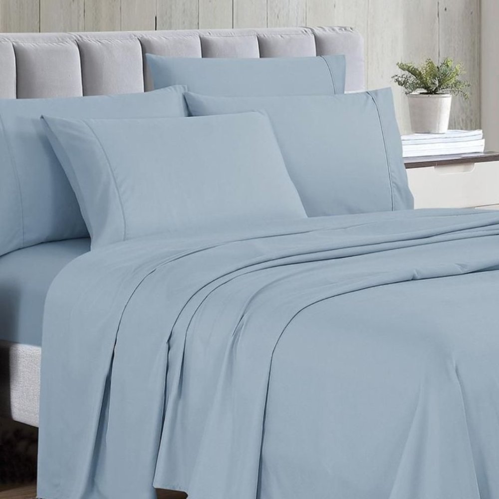 New 4-Piece Full/Double Deep Pocket Bedding Sheets • STEEL BLUE